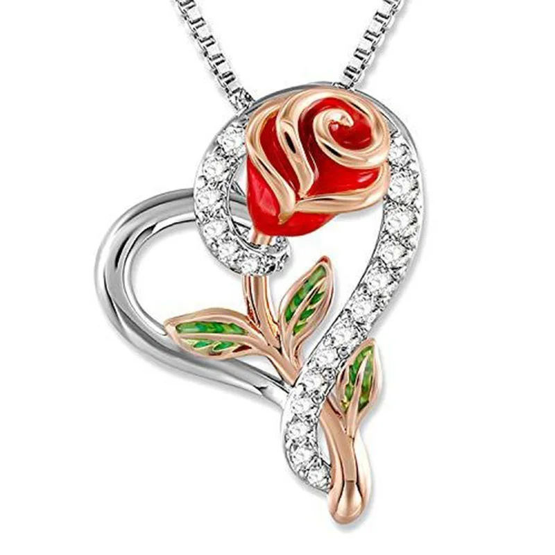 

2021 Necklace Valentine's Day Gift Rose Pendant Necklace Love Necklace Jewelry, Picture