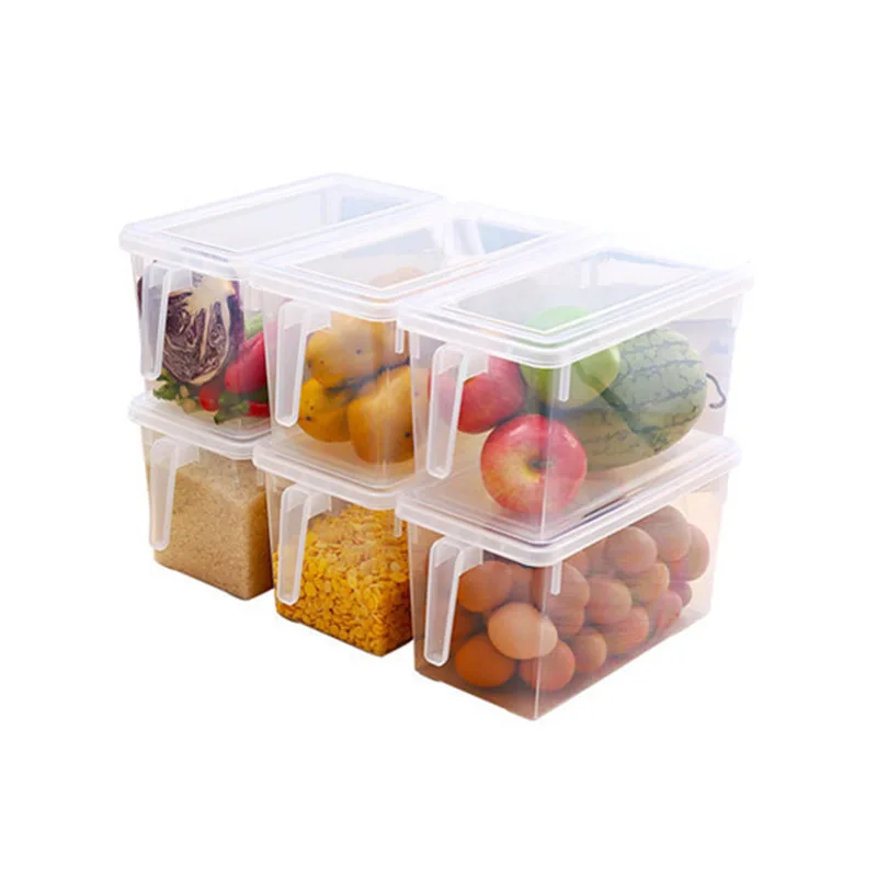 

Eco-friendly Kitchen Case Large Capacity Food Storage Container with Handle, Transparent