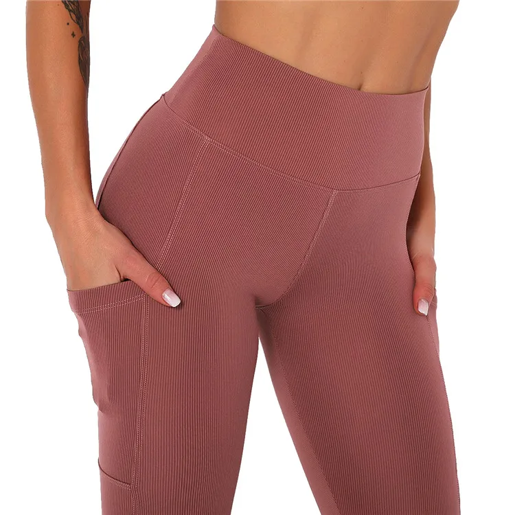 

High Waist Yoga Tight Breathable Booty Leggings Squat Proof Gym Sexy Womens Workout Yoga Pants With Pockets