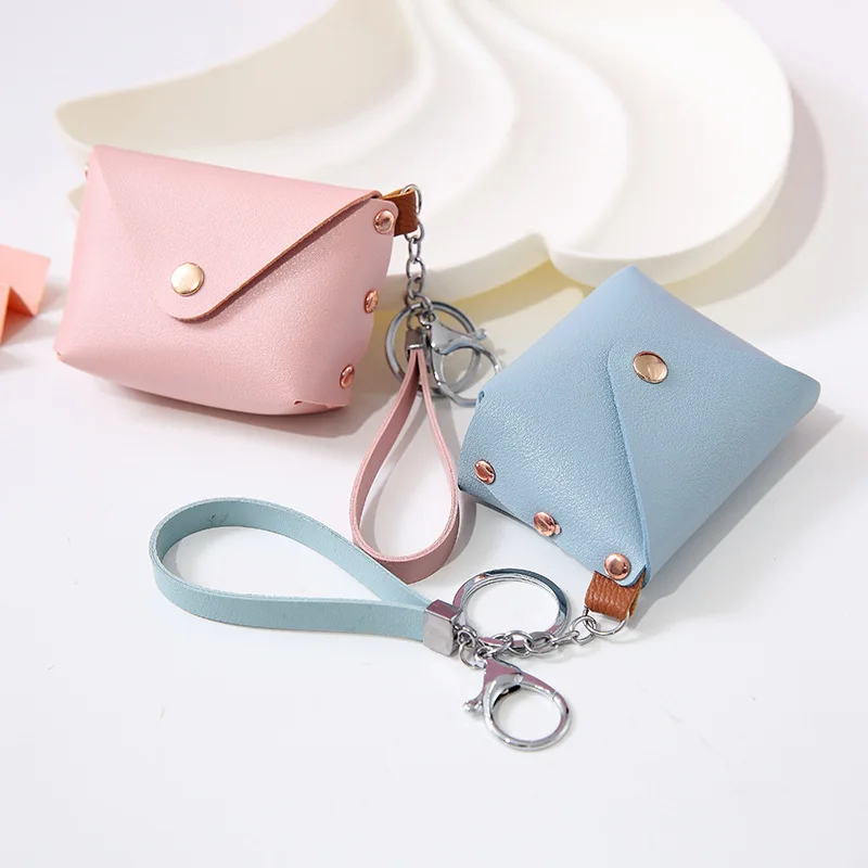 

Creative Personality Leather Pocket Wallet Fashion PU Mini Small Storage Bag Headphone Bag Keychain Coin Purse
