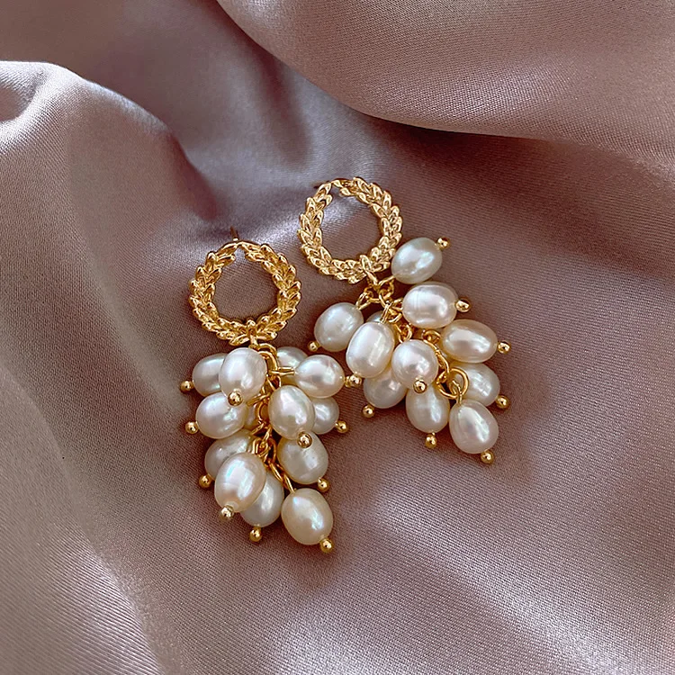 

Pendientes con perlas natural freshwater pearl stud earrings tassel gold plated hoop earrings