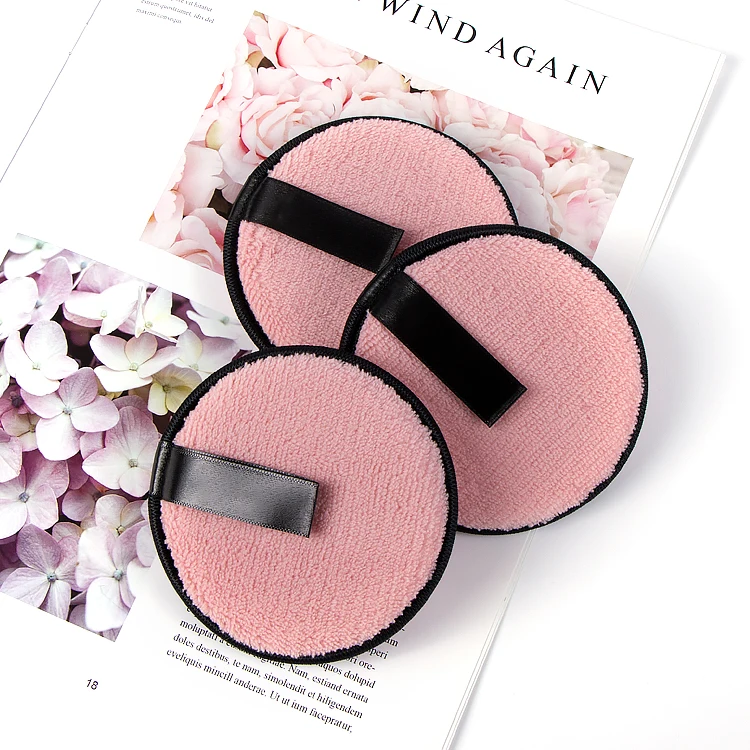 

2021 hot sale remover pad 12 cm Washable Microfiber 3pcs Set Facial Makeup Remover Pads With Custom Logo, Green