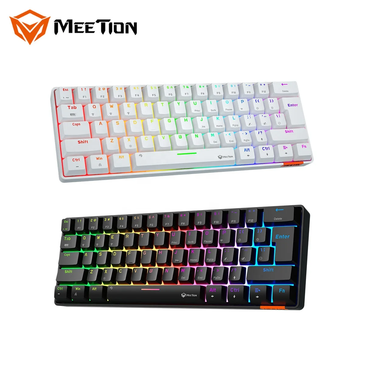 

MEETION 64 Keys Keyboard 60% RGB LED Backlit Bluetooth Mechanical Keyboard Teclado Gamer wireless Ergonomic Mini Gaming Keyboard