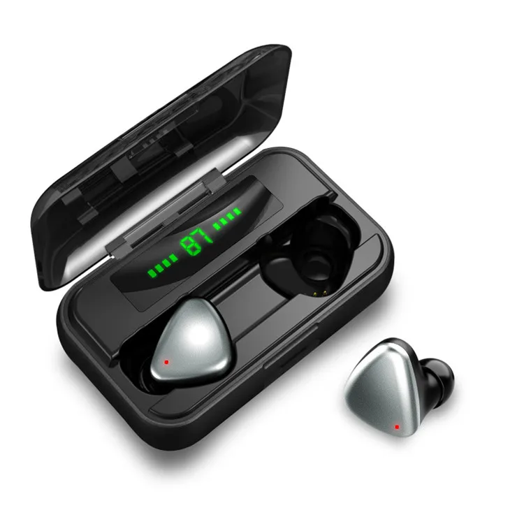 

S80 TWS Wireless Headphones Fingerprint Touch Earphones 9D Stereo Waterproof Earbuds Noise Cancelling Gaming Headset, Balck/silver
