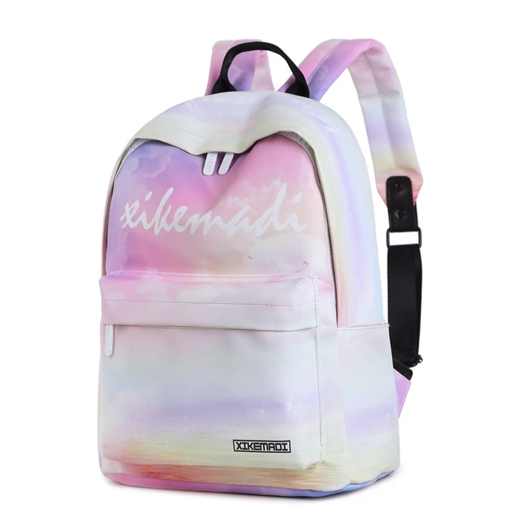 

Rainbow Printing School Bag for Teenagers Girls Children's Waterproof Backpacks Kids Schoolbags, Customized color