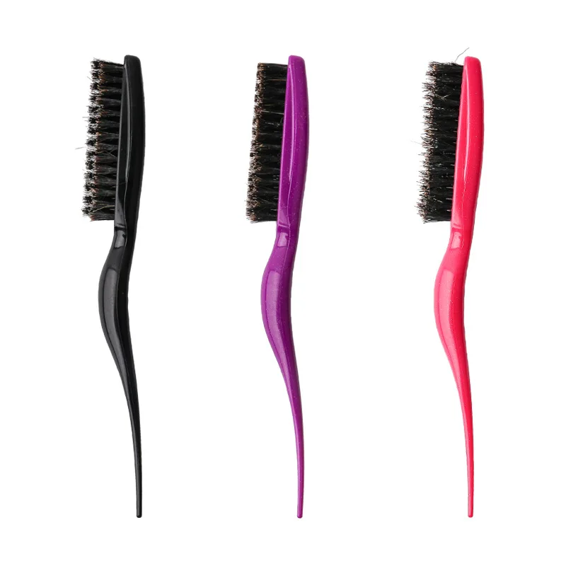 

Salon Black Hair Brushes Comb Slim Line Teasing Brush Styling Tools Kit Professional Plastic Hairdressing Combs, Black, pink, purple