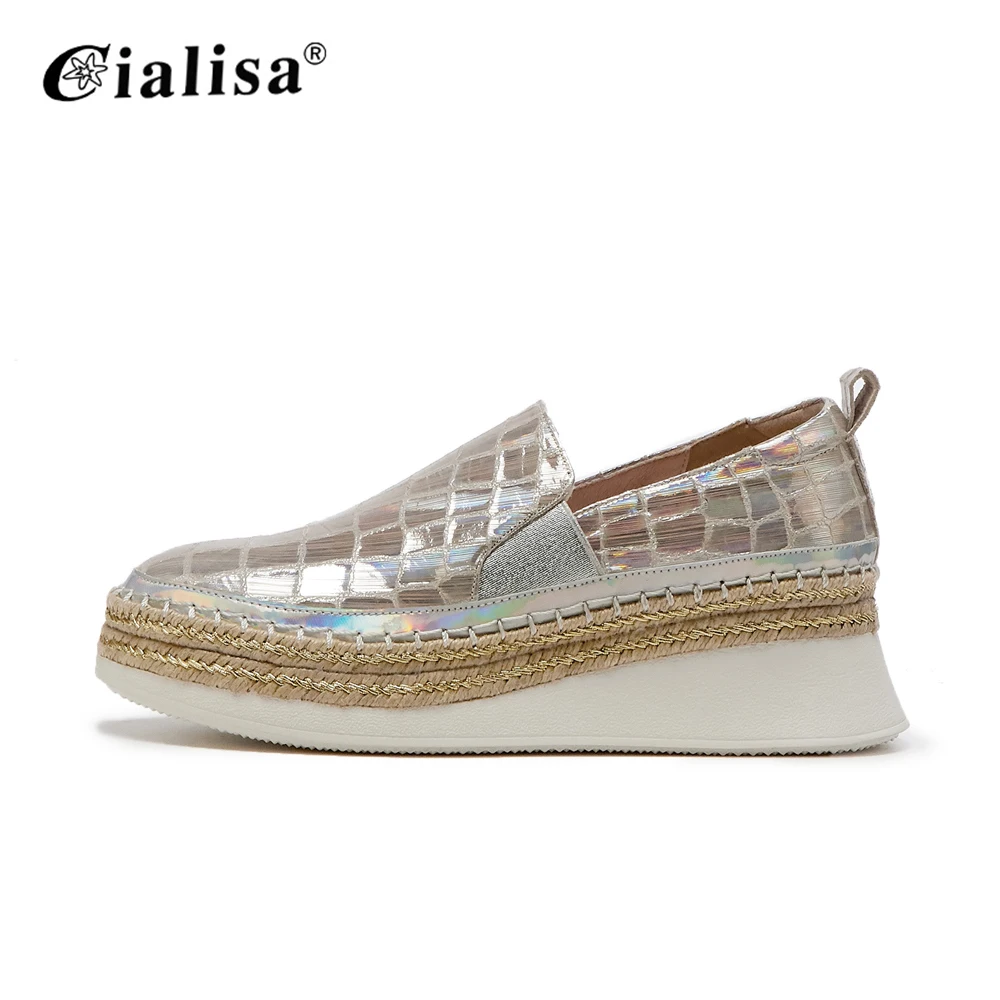 

New wedges heel womens flat platform shoes pumps shoes, White /black