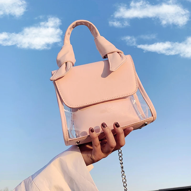 

2021 New Summer Pvc Jelly Bag Waterproof Beach Clear Handbag Transparent Jelly Purse Handbag