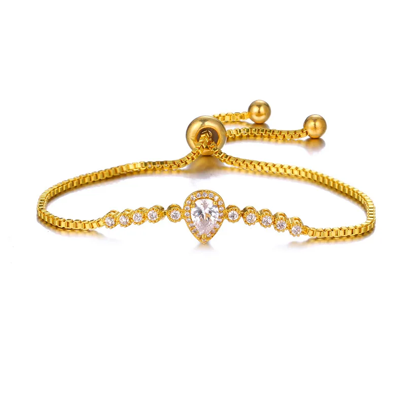 

Wholesale Ladies Gold Palting Jewelry Pendant Bracelet with Italy Style Diamond adjustable Bracelet, Gold, silver