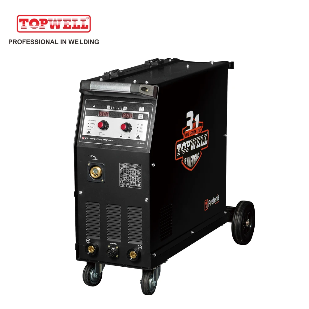 
Topwell 250amp aluminum pulse mig welder PROMIG 250SYN PULSE mig welding machine High Efficiency MMA /TIG/MIG 3 IN 1 