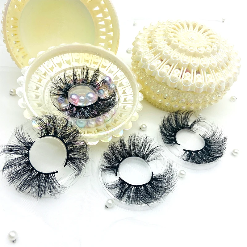 

100% Mink Eyelashes Lashes 3d Wholesale Vendor 25mm Bulk Lashes 25mm Mink Eyelash, Black