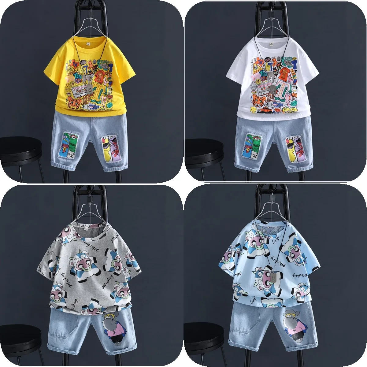 

High-quality children's summer suit for boys the new summer casual short sleeve suit for boys and big children in 2022