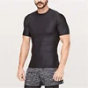 Top quality gym tight muscle fit t shirt for men wholesale black plain t shirt