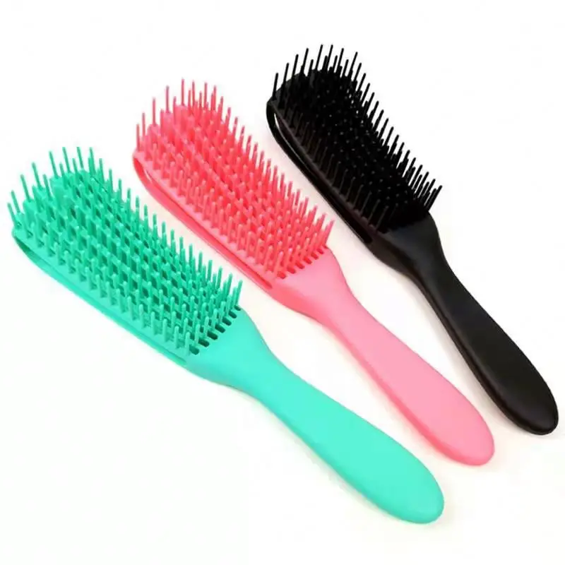 

7 Classic Style Artisans Afro Smoothing Textured Cushion Nylon Bristles Detangling 8 Detangle Flexible 9 Row Hair Brush