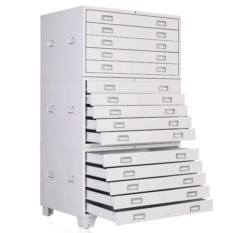Office Equipment Multi Function Wheeled Metal Map Drawers Cabinet