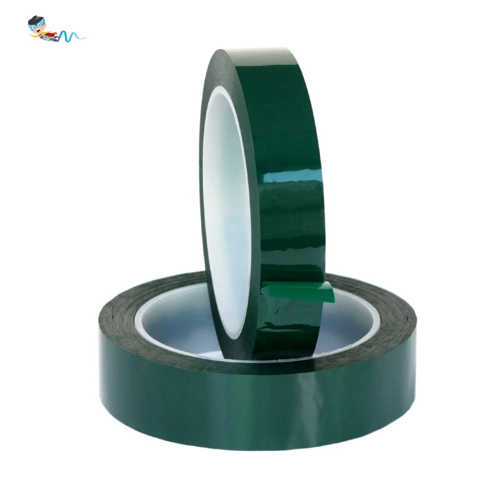 2- Green Color Mara PET Film With Acrylic Glue Self Adhesive 5S Pinstripe Transformer Insulation Mylar Polyester Electrical Tape