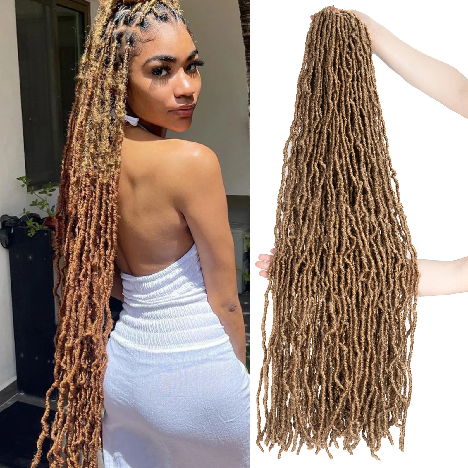 

Private label synthetic red 18 24 36 44 inch 350 36 3 tone blue bobbi boss crochet bobbiboss nu faux locs nu loc hair 36 inches, Pic showed