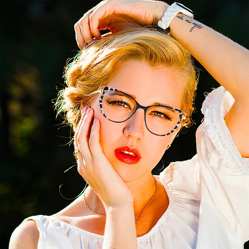 

Vintage Optical Eyewear Female Frame Eyeglasses Big Cateye Frame Anti Blue Light Blocking Protect Computer Glasses
