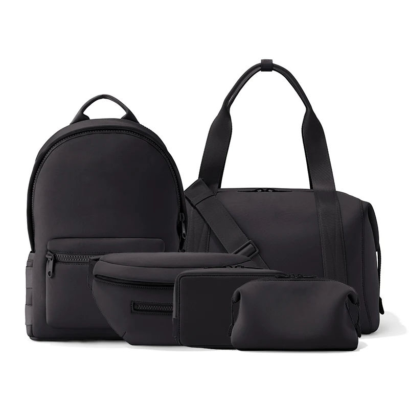 

OEM 2023 Fashion black bag Men Women Large Travel bag Set Waist bag Custom Neoprene Ladies backpack