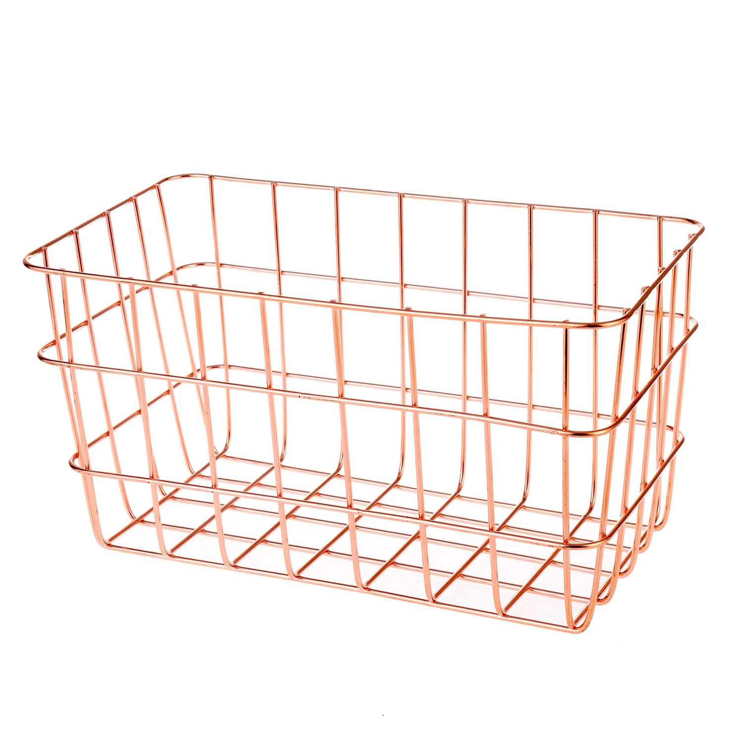 

Rose Gold wire metal basket for storage sundries fruit toys storage kitchen home hotel bathroom storage, Rose gold, black,slive etc