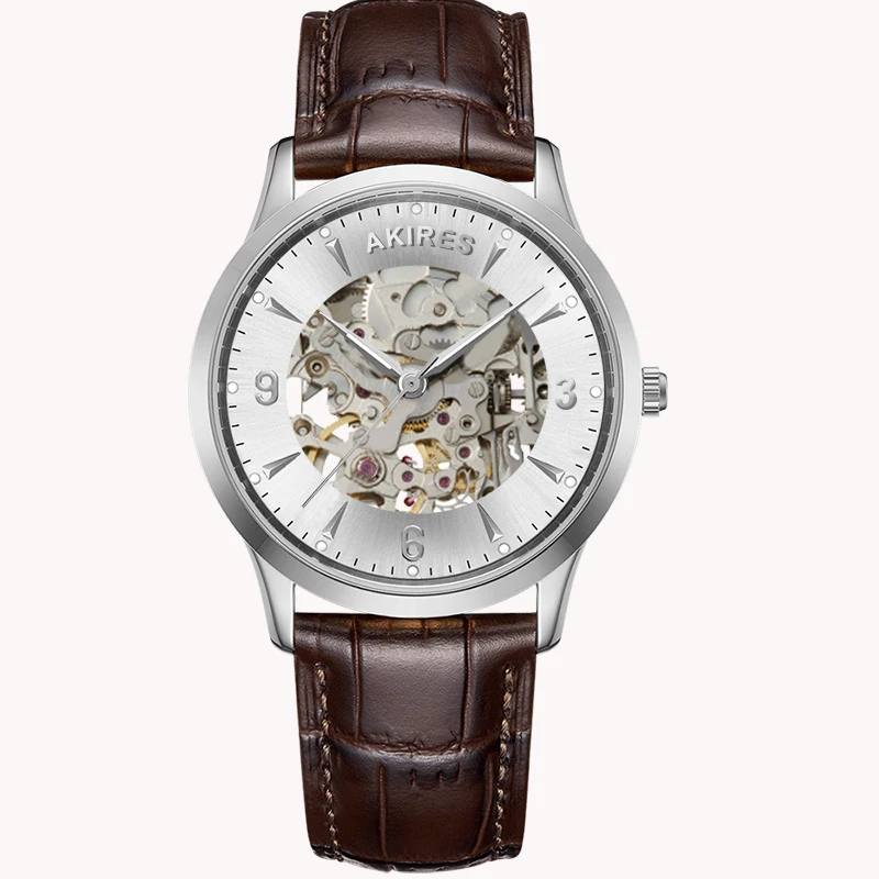 Automatic Miyota 8n24 Movement Skeleton Watch Men Custom Logo Brand