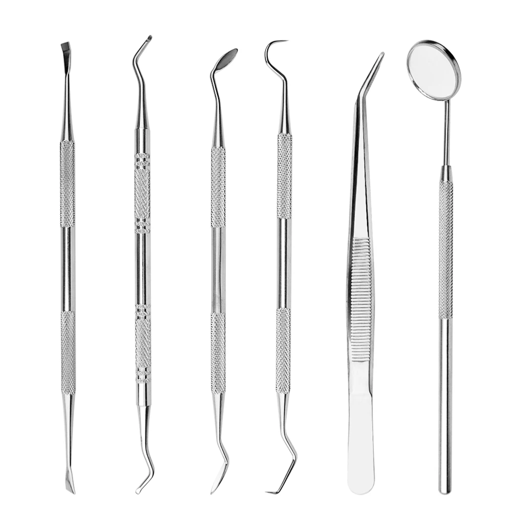 

Professional 6 Pack Tartar Plaque Remover Stainless Steel Dental Scaler Tool