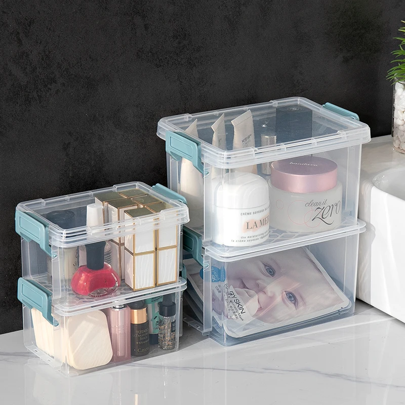 

860 ml Plastic BPA Free Transparent Portable Stackable Nail Polish Sticky Notes Lipstick Storage Box with Lid