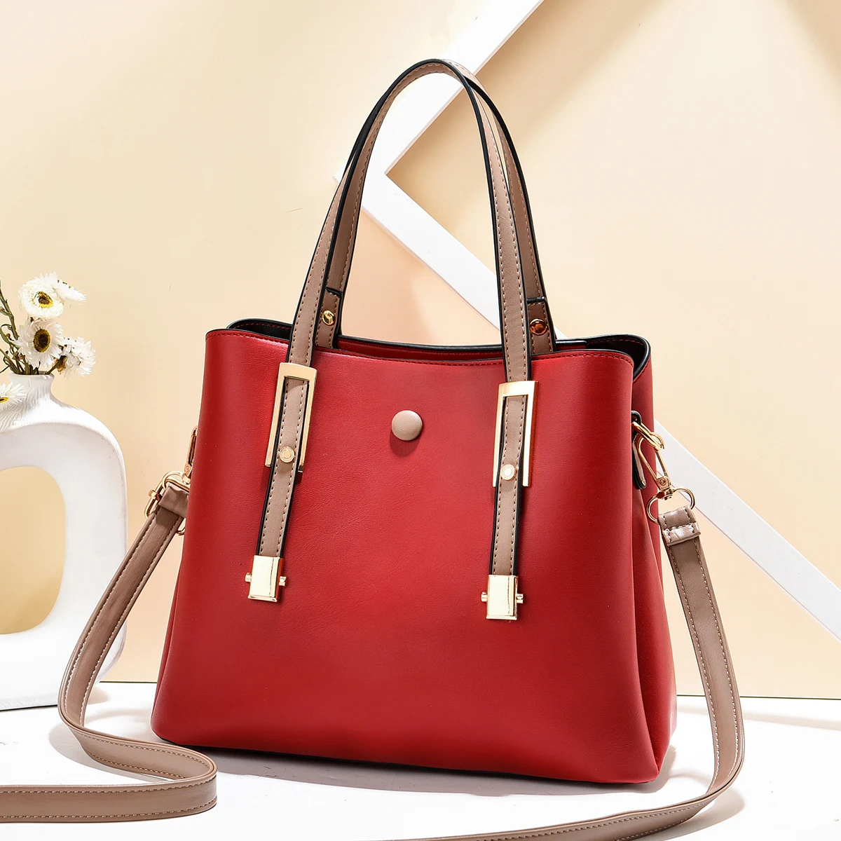 

Custom fashion wholesale luxury girl purse 2 pieces set handbags for women, 6 colors