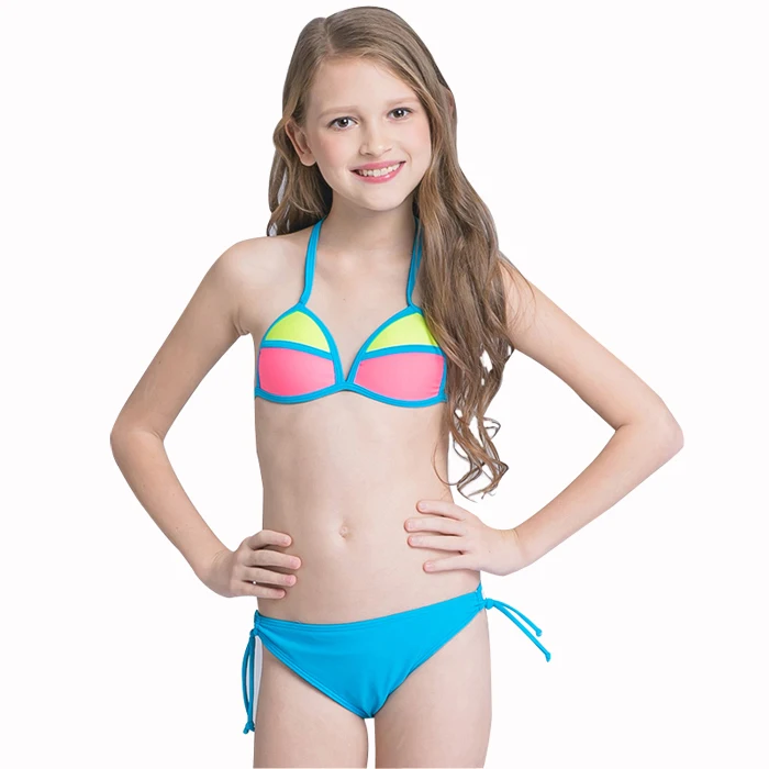 

Patchwork Swimwear String Swimsuit Girl Child Swimwear 12 Year Old Kid Bikini