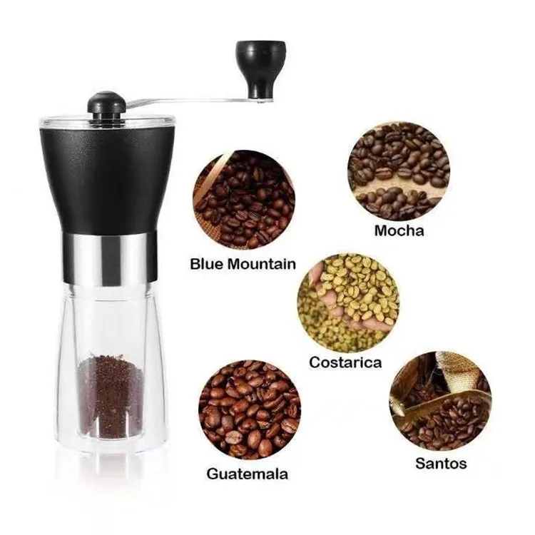 

Customized logo stainless steel coffee grinder espresso coffee maker, Transparent
