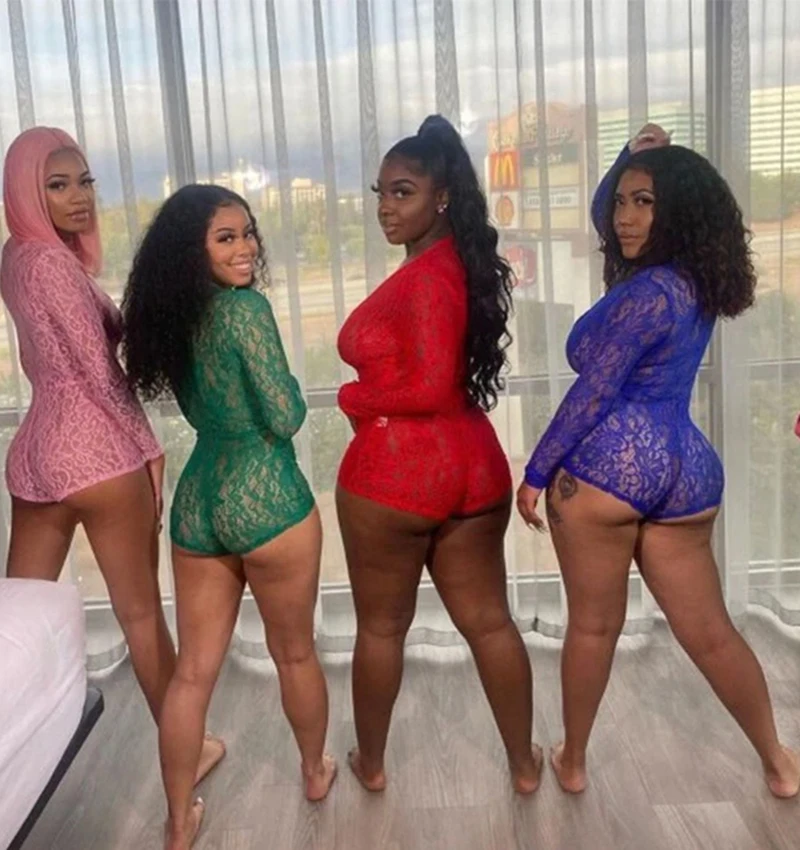 

Summer new arrival sleeping pajamas lace bodysuit hollow out honeymoon woman onesie pajamas jumpsuit