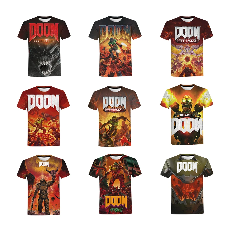 

Doom 3D Print T-shirt Popular Shooting Game Streetwear Men Women Fashion O-Neck Short Sleeve T Shirt Hip Hop Tees Tops Clothing