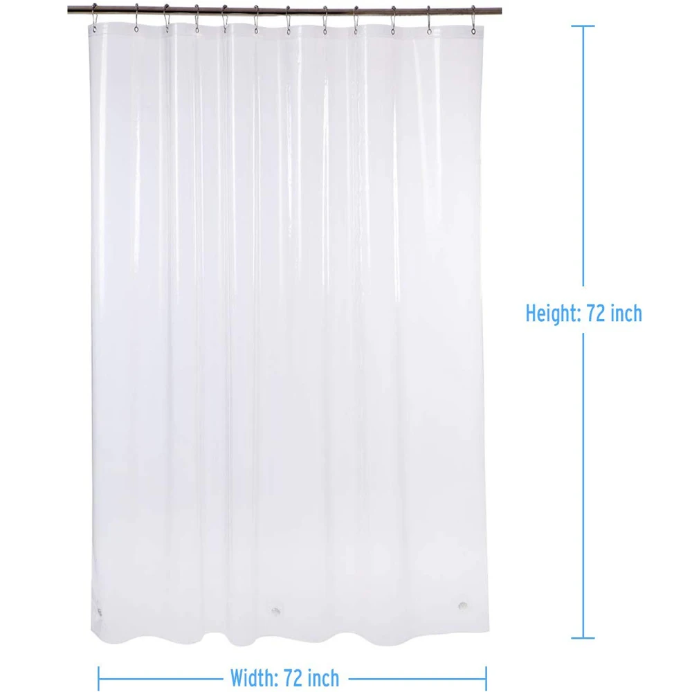 Wholesale Custom Peva Clear Shower Curtain Bathroom Heavy Duty Waterproof Liner Antimicrobial