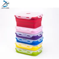 

1200ML100% Food Grade Silicone Microwavable Lunchbox Foldable Silicone Bowl Collapsible Food storage Bento Container