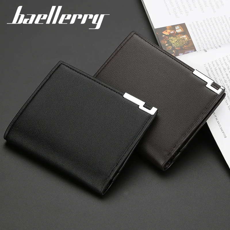 

2021 baellerry hot sale vegan PU leather mini slim porket card holder men's wallet