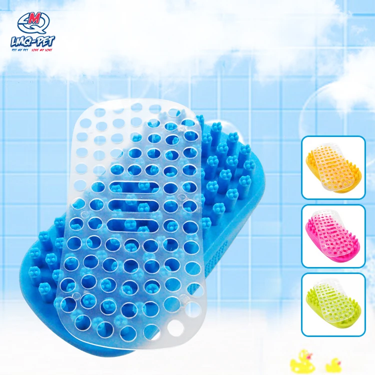 

dogs cats pet bath massage brush grooming comb rubber Pet Grooming Brush Soft Pet Bath Brush Soothing Massage Rubber Comb, Blue, green, pink, orange