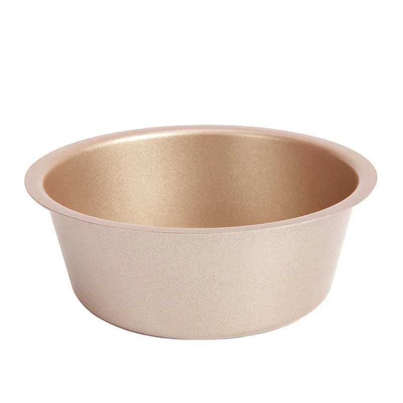 

CHEFMADE 4 Inch Round Champagne Gold Carbon Steel Nonstick Cheese Cake Mould