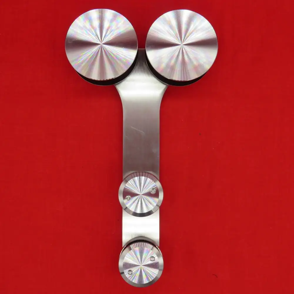 Нержавеющая сталь 304 раздвижные прокатки двери аппаратные средства комплект для двойных стеклянных дверей с фитингом