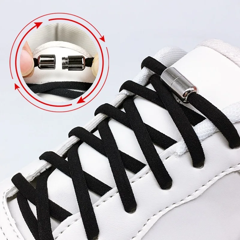 

Custom Tie Capsule Elastic flat Shoelaces Sneakers No Tying Shoelaces Buckle system Sport no Tie Shoe laces