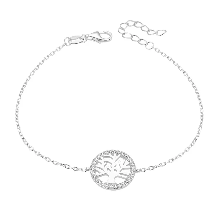 

925 sterling silver fashion gold plated charm tree of life bracelet