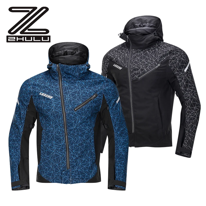 

2020 New Summer Spring Waterproof Urban Motorcycle Riding Jacket Outdoor Soft shell Jacket  Motorbike Protection Coat, Black,blue
