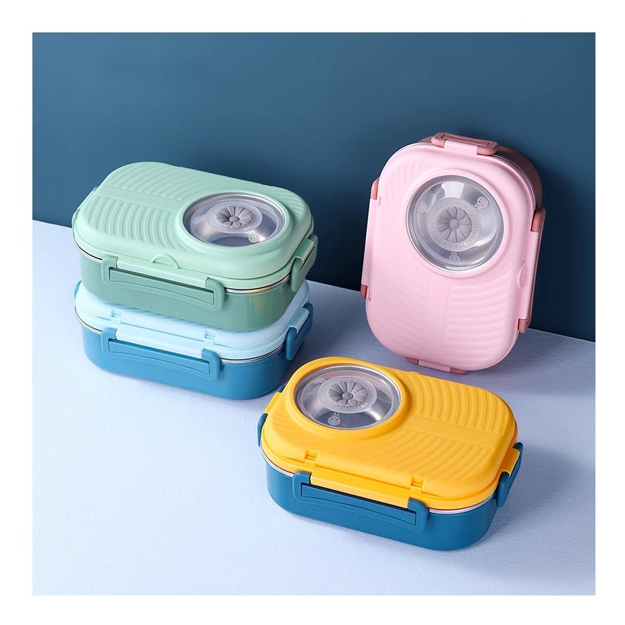 

Factory Price Manufacturer Supplier Leak Proof Kids Insulated Bento Lunch with Thermos Food Jar 3 Compartments lunch box bento