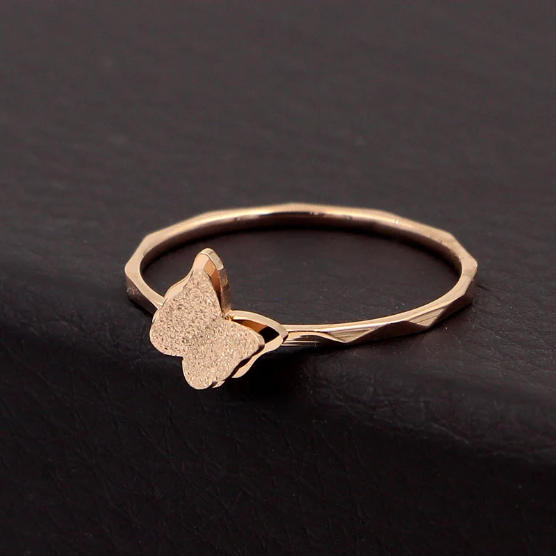 

316L Rose gold butterfly Stainless Steel Jewelry Tortoise Ring, Steel, gold, rose gold and black