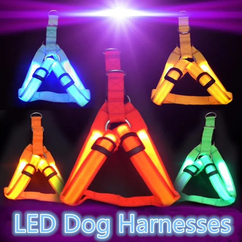 

Nylon Safety Product Flashing Light Harness Leash Rope Belt LED Dog Collar Vest Pet Supplies