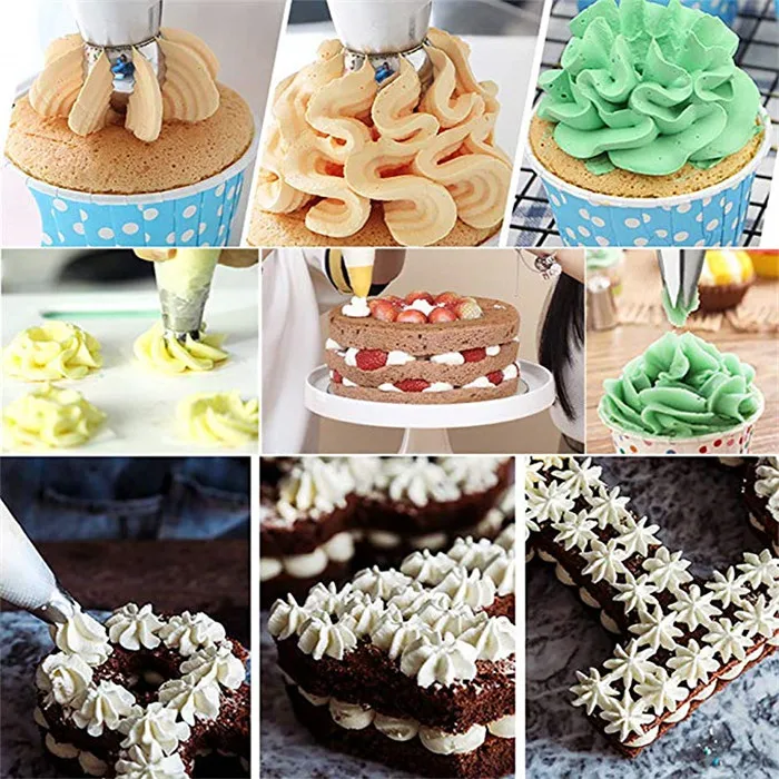 
russian pastry nozzles stainless steel icing piping tips of cake cupcake Decorating Kit 