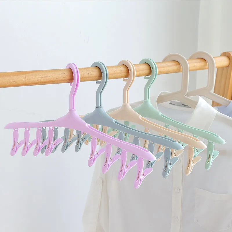 

Windproof Hanger Multifunctional Plastic Candy Color Drying Rack