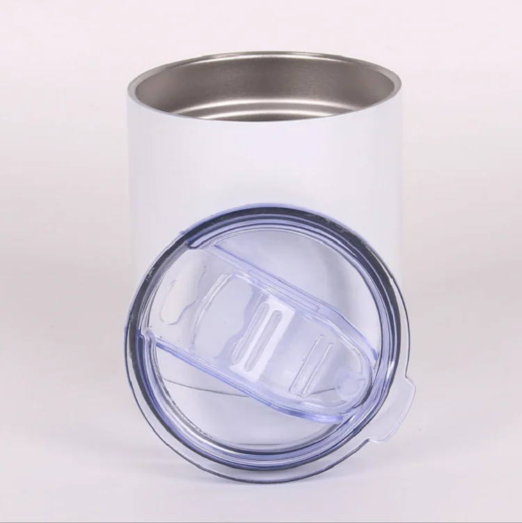 

USA warehouse 10oz vacuum insulated sublimation lowball cups stainless steel blank straight tumblers, White