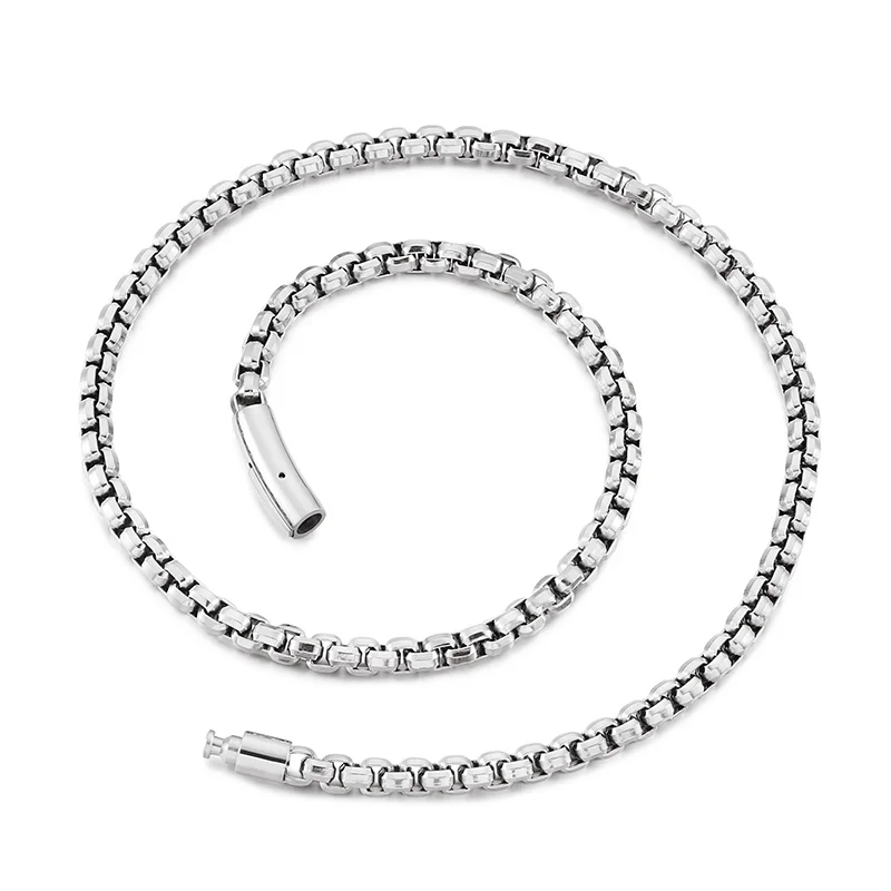 

KALEN Stainless Steel Plating Chain Necklace Mens Classic Snake Bone link Necklaces