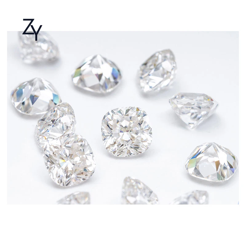 

ZHUANGYEE White Cushion Brilliant Cut Lab grown Synthetic Diamond stones 1.0 Carat color DEF/GH Loose gemstone Moissanite