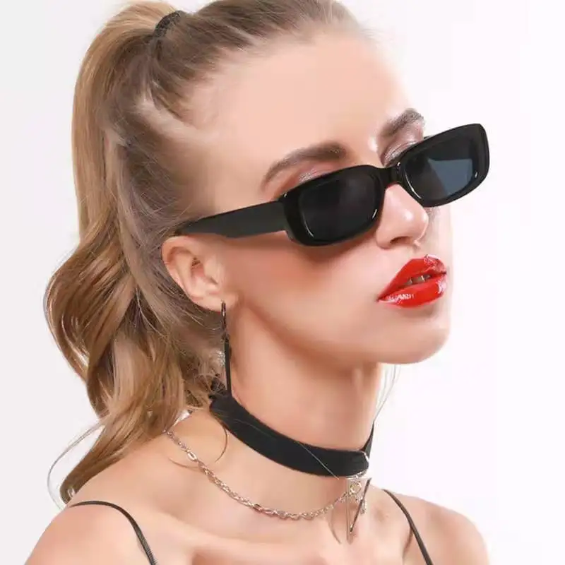 

2022 Hot selling Retro Candy Color Fashion uv400 Eyeglasses customize Trendy vintage small square Rectangle Sunglasses